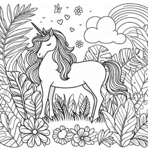 Unicorn Coloring page