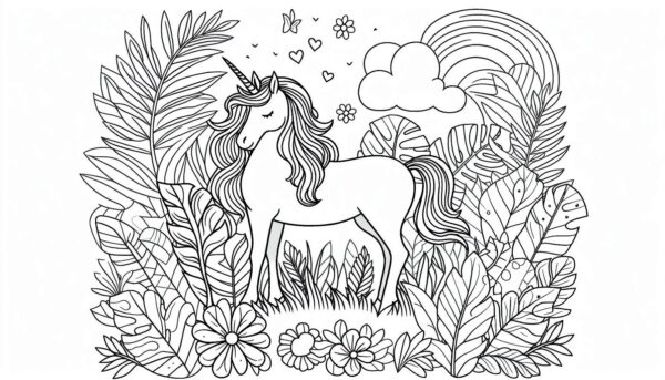 Unicorn Coloring page