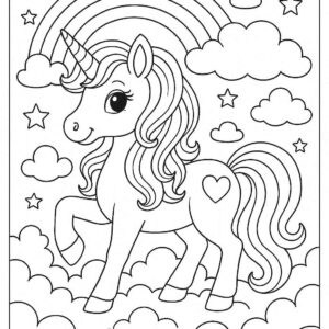 Unicorn Coloring page