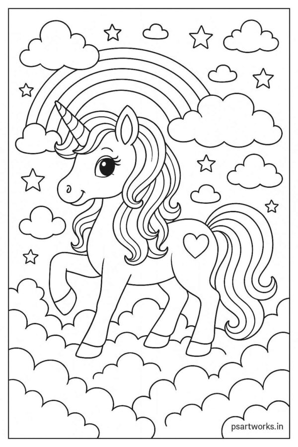 Unicorn Coloring page
