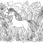 Unicorn Coloring page