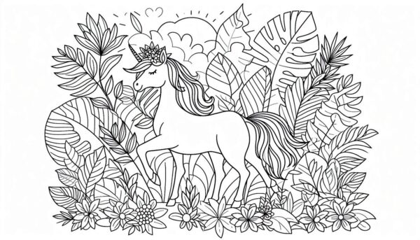 Unicorn Coloring page