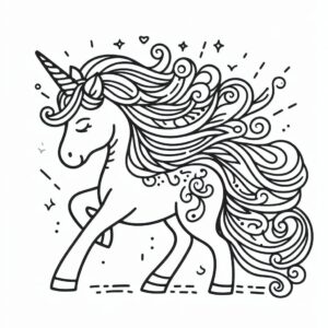Unicorn Coloring page