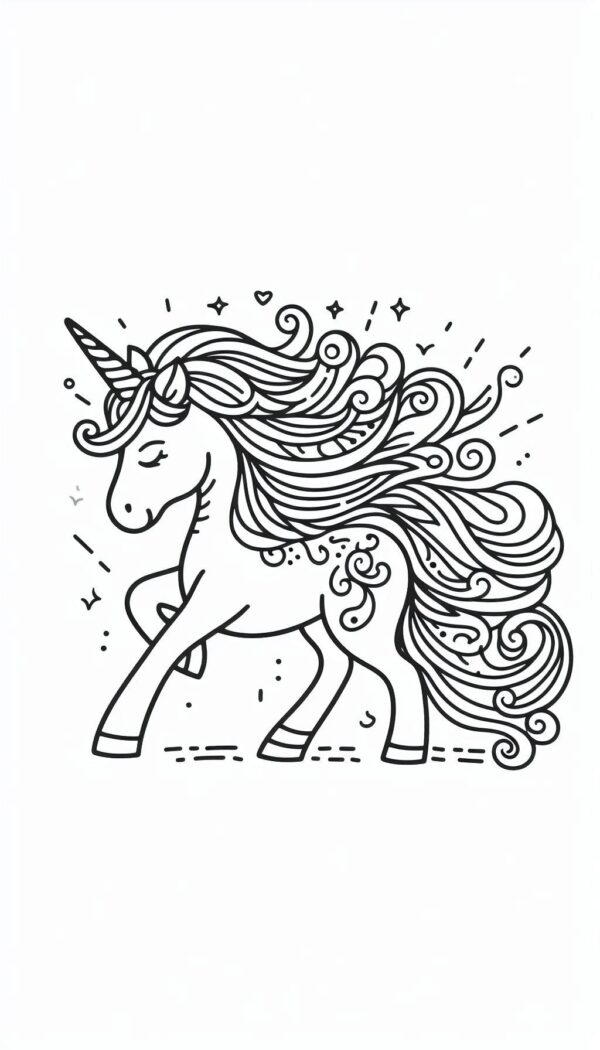Unicorn Coloring page