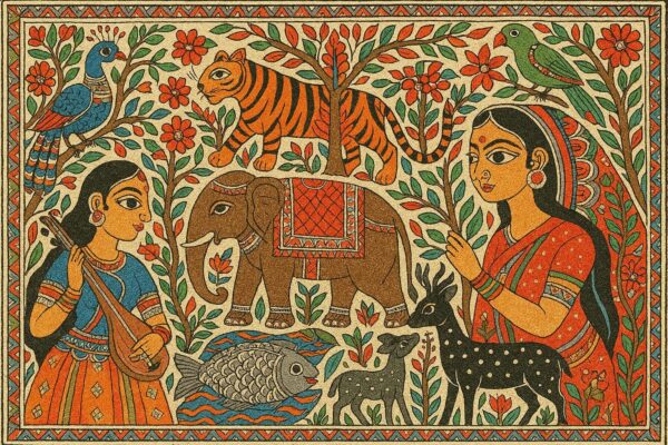 Vintage Madhubani Art Print