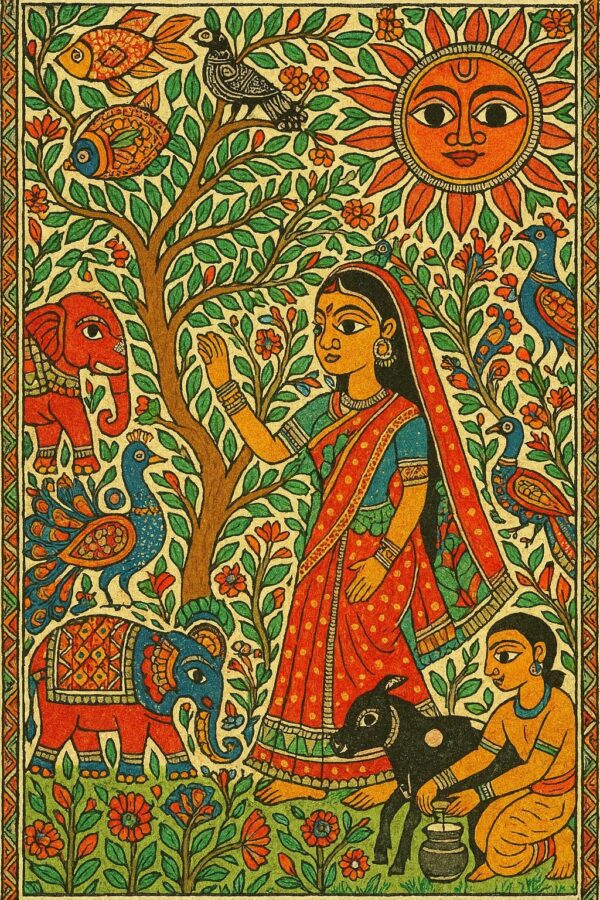 Vintage Madhubani Art Print