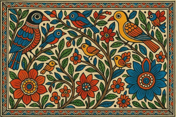 Vintage Madhubani Art Print