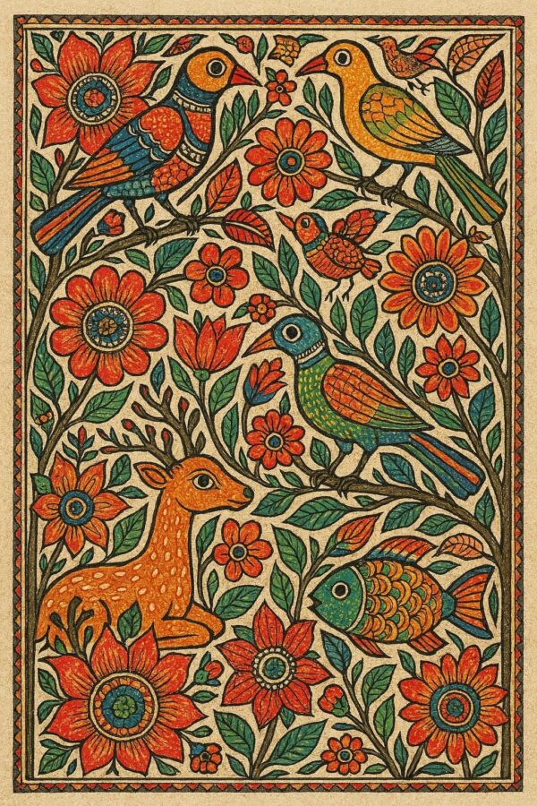 Vintage Madhubani Art Print