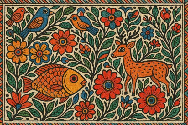 Vintage Madhubani Art Print