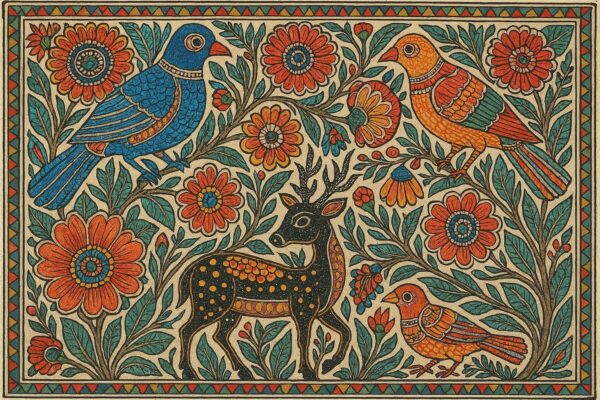 Vintage Madhubani Art Print