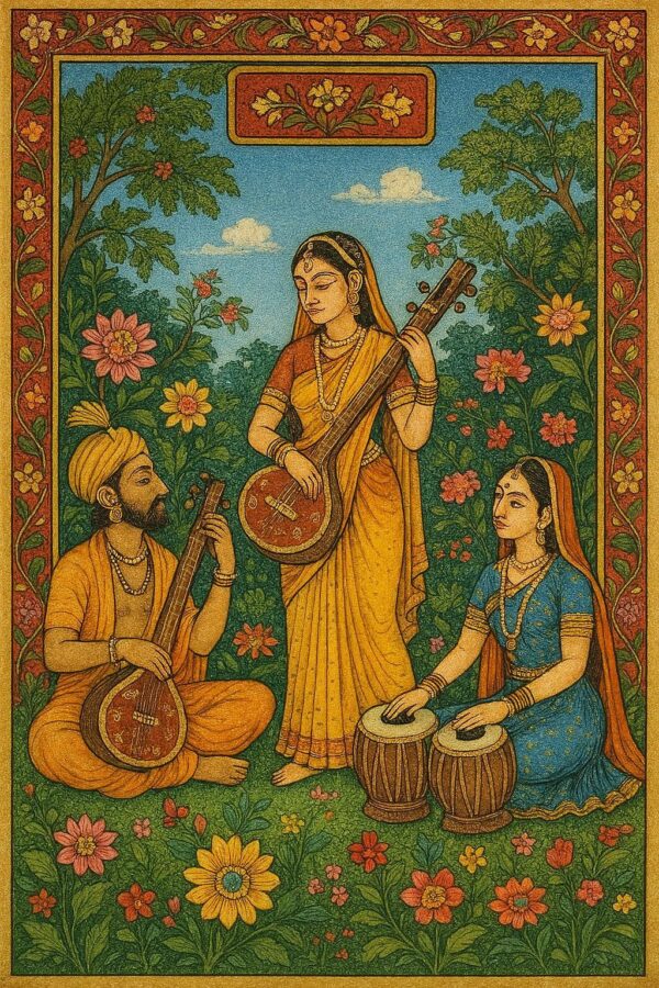 Vintage Mughal and Rajasthani Art illustration