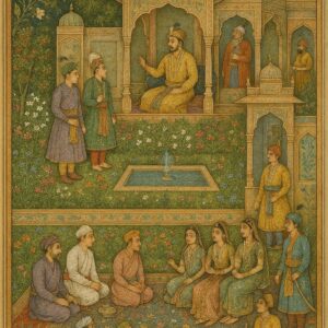 Vintage Mughal and Rajasthani Art illustration