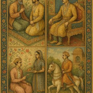 Vintage Mughal and Rajasthani Art illustration
