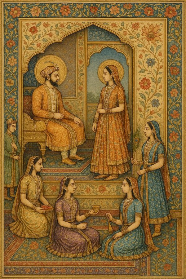 Vintage Mughal and Rajasthani Art illustration