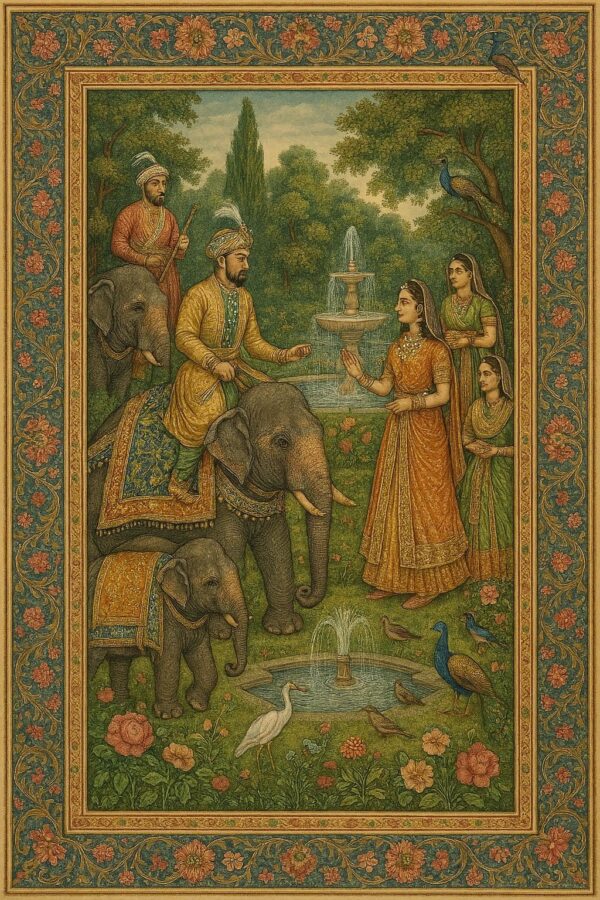 Vintage Mughal and Rajasthani Art illustration