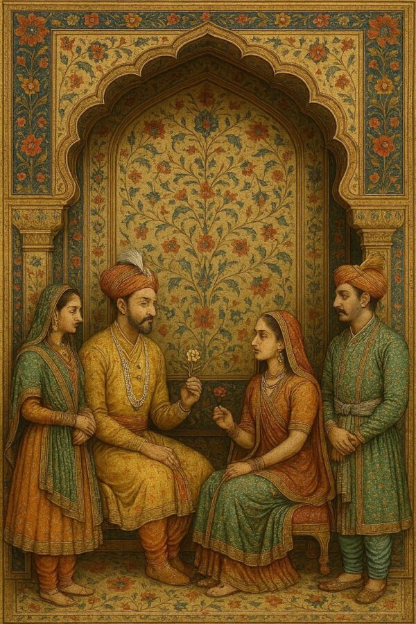 Vintage Mughal and Rajasthani Art illustration