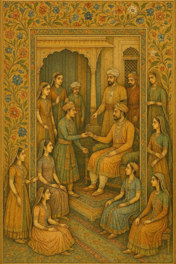 Vintage Mughal and Rajasthani Art illustration