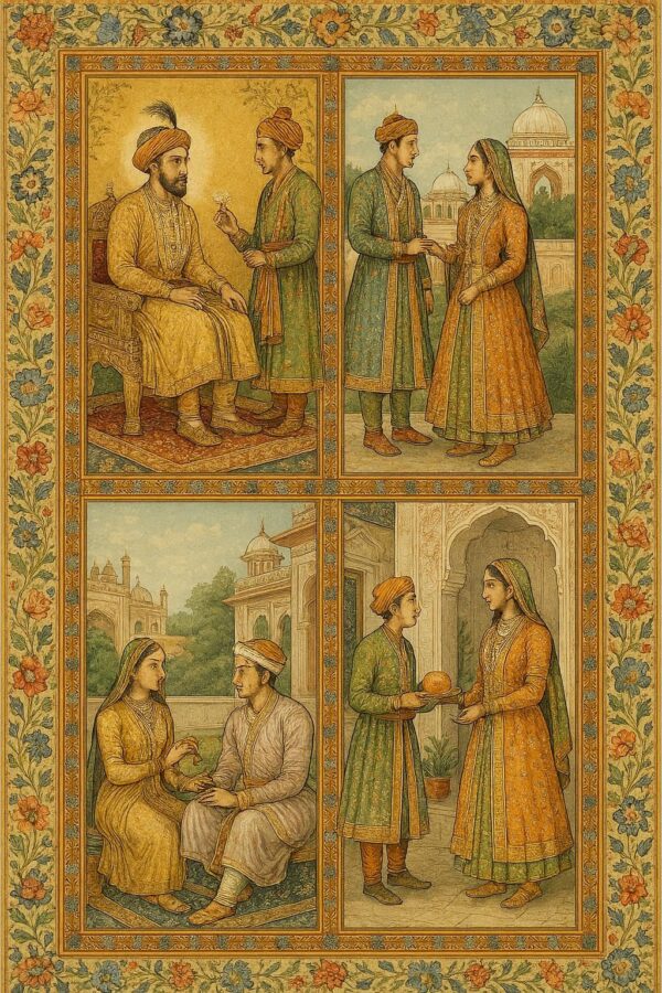 Vintage Mughal and Rajasthani Art illustration