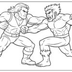 Warrior Fighting Coloring Page