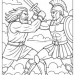 Warrior Fighting Coloring Page