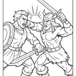Warrior Fighting Coloring Page