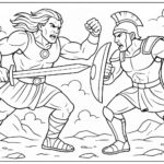 Warrior Fighting Coloring Page