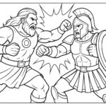 Warrior Fighting Coloring Page
