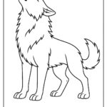 Wolf howling Coloring page